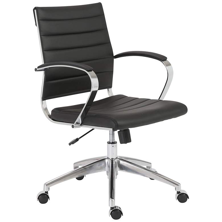 Image 2 Axel Black Leatherette Adjustable Swivel Office Chair