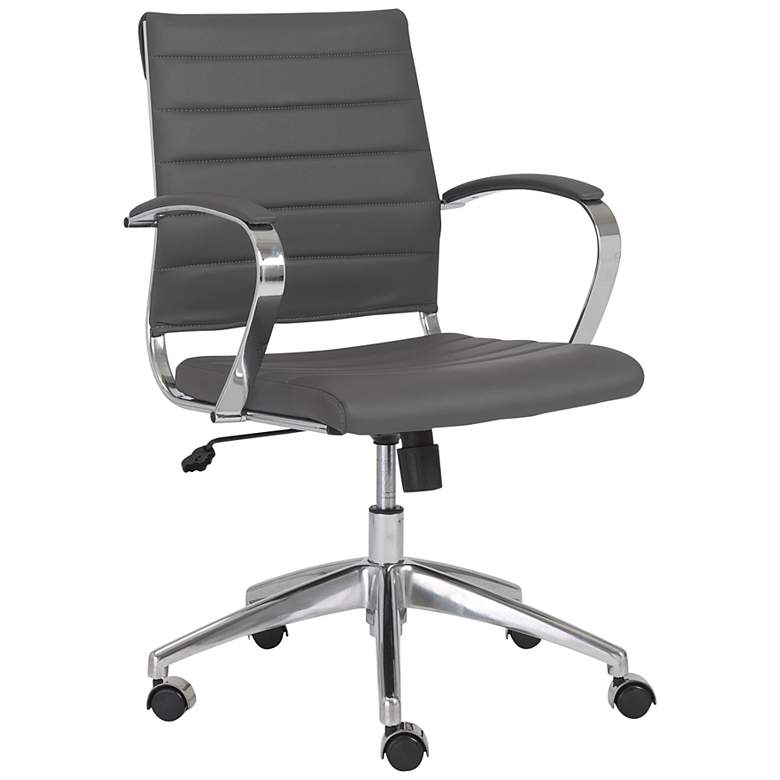 Image 2 Axel Gray Leatherette Adjustable Swivel Office Chair