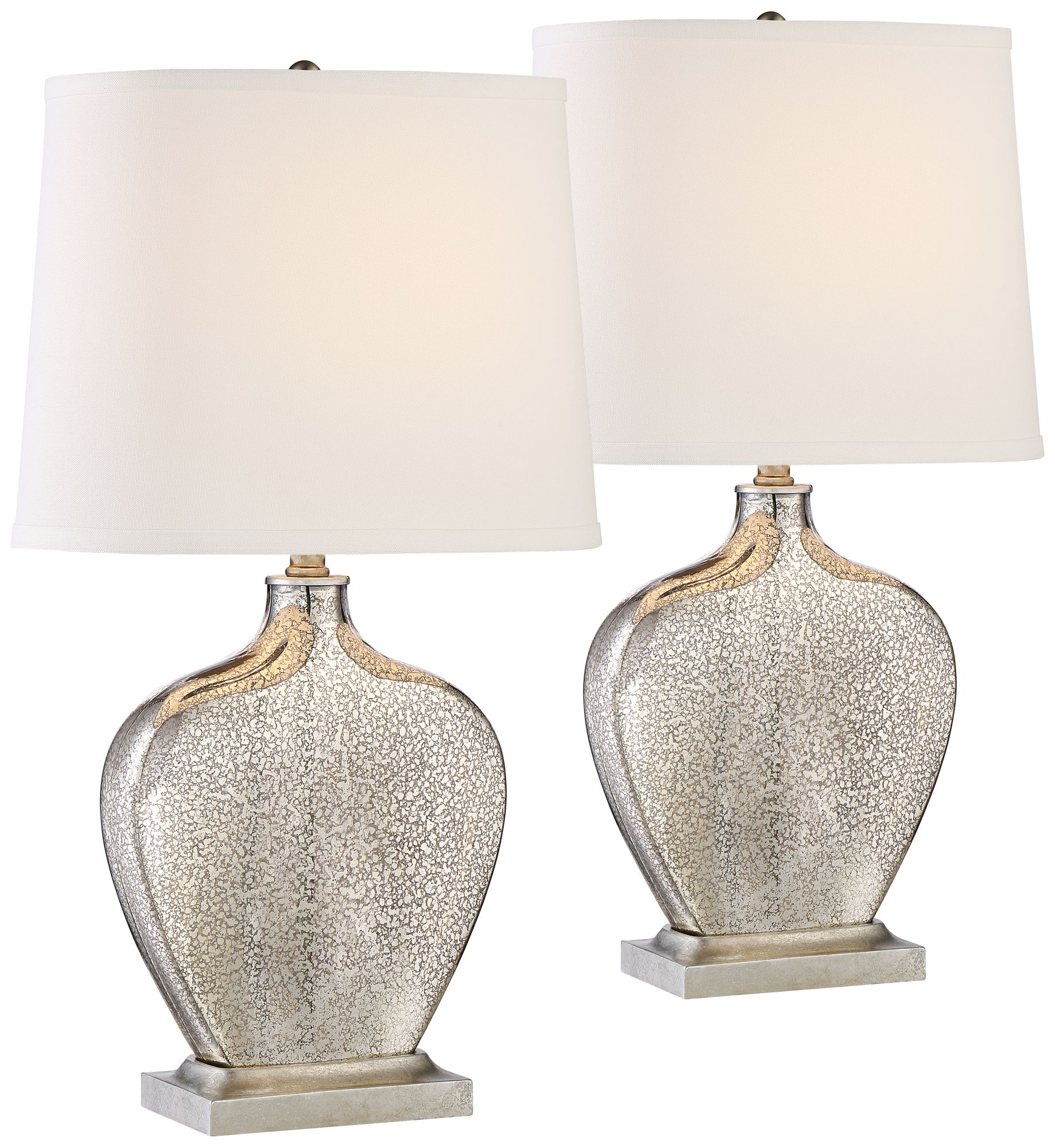 Axel Mercury Glass Lamps Set of 2 with Table Top Dimmers