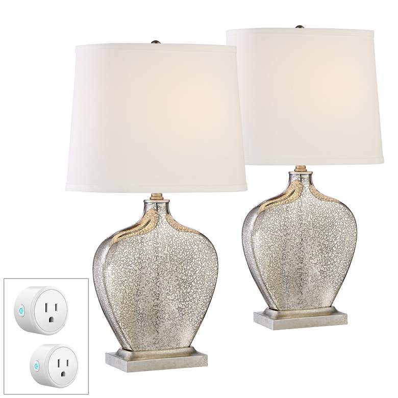 Image 1 Axel Mercury Glass Table Lamp Set of 2 with WiFi Smart Sockets