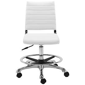 Image3 of Axel White Leatherette Adjustable Swivel Drafting Stool more views