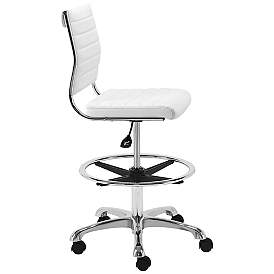 Image4 of Axel White Leatherette Adjustable Swivel Drafting Stool more views