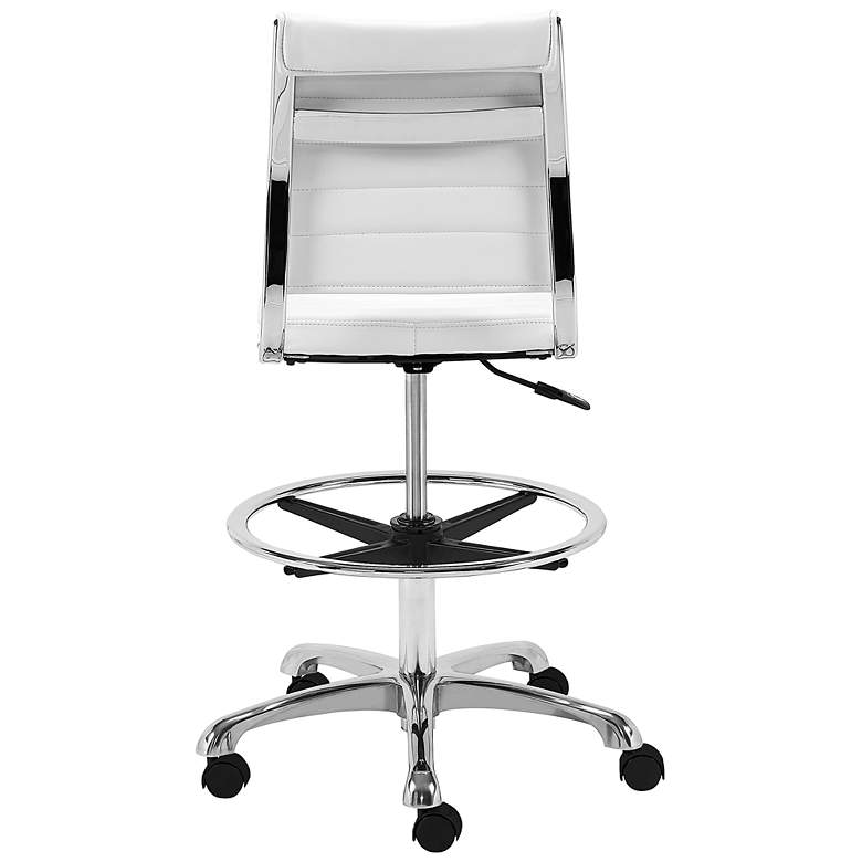 Image 6 Axel White Leatherette Adjustable Swivel Drafting Stool more views