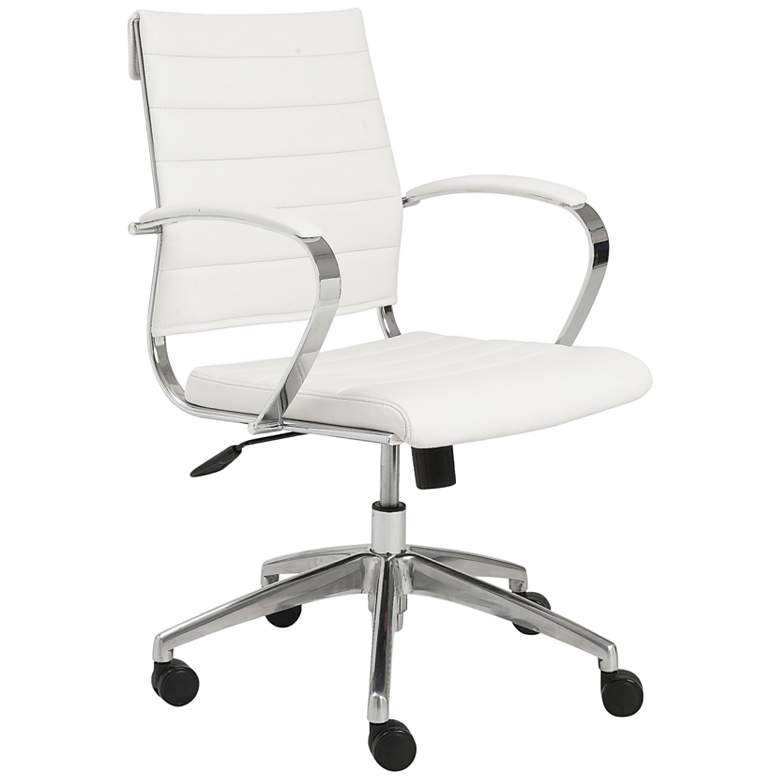 Image 1 Axel White Leatherette Adjustable Swivel Office Chair