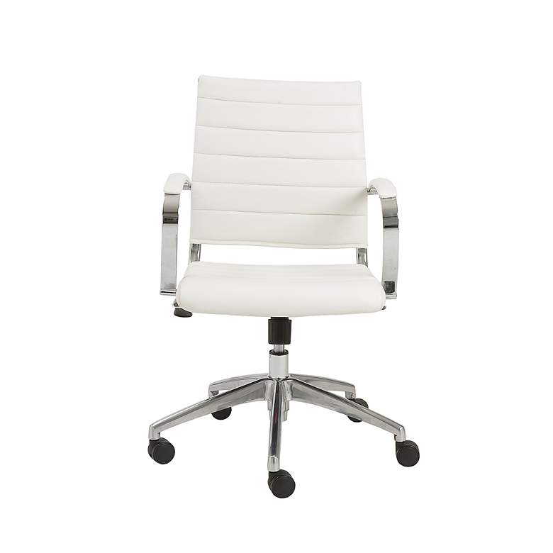 Image 2 Axel White Leatherette Adjustable Swivel Office Chair more views