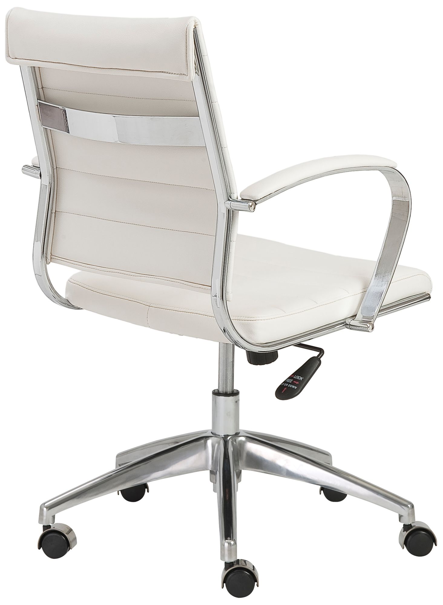 Image 5 Axel White Leatherette Adjustable Swivel Office Chair more views