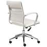 Axel White Leatherette Adjustable Swivel Office Chair