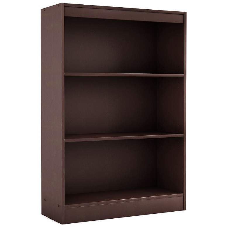 Image 1 Axess 3-Shelf Chocolate Bookcase