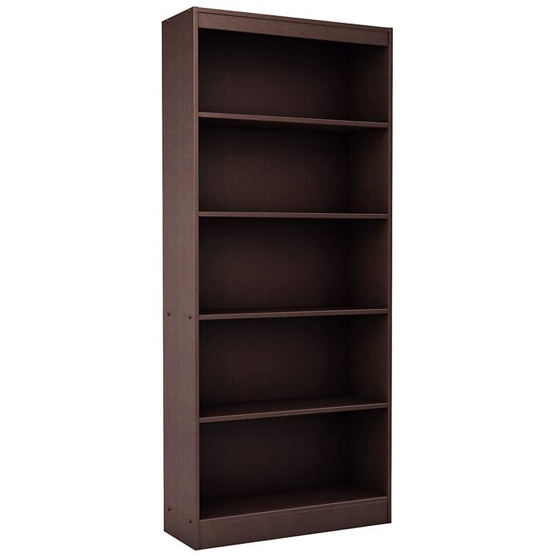 Image 1 Axess 5-Shelf Chocolate Bookcase