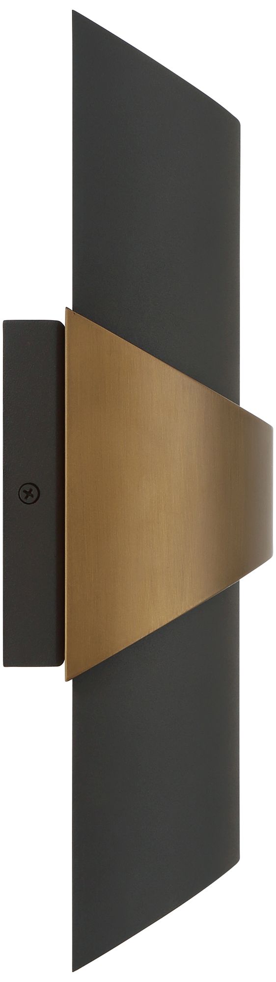 Axford 14"H Sand Black and Aged Brass Up/Down LED Outdoor Wall Light