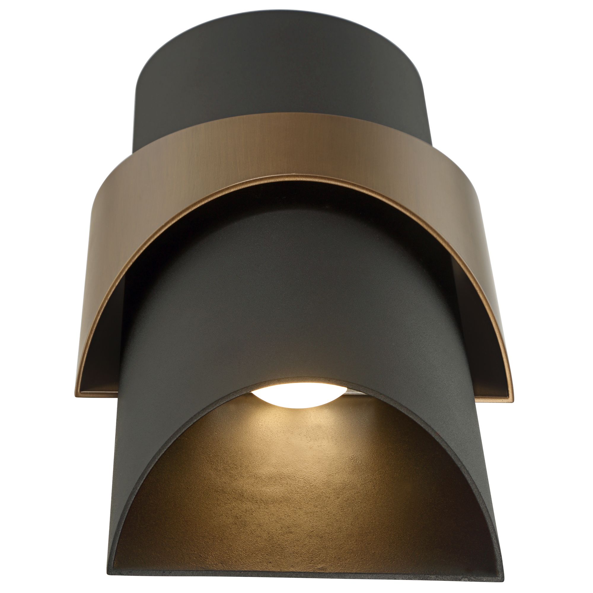 Image 3 Axford 14"H Sand Black Brass Up Down LED Outdoor Wall Light Set of 2 more views