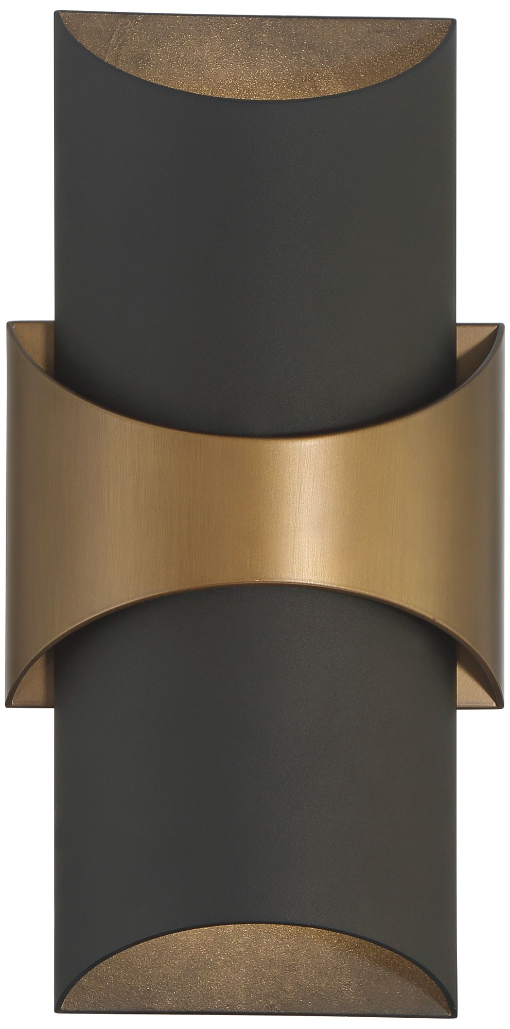 Image 4 Axford 14"H Sand Black Brass Up Down LED Outdoor Wall Light Set of 2 more views
