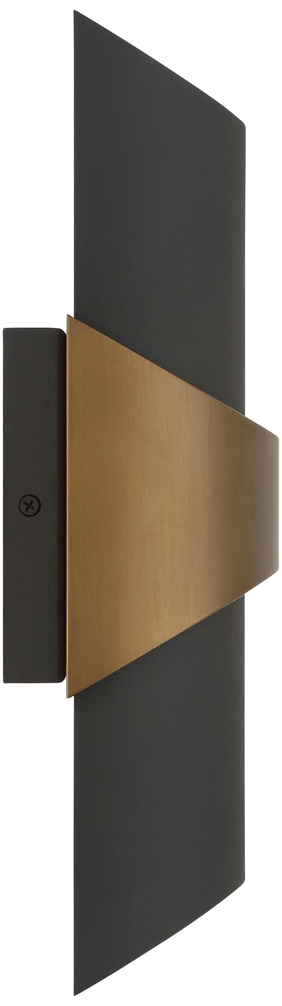 Image 7 Axford 14"H Sand Black Brass Up Down LED Outdoor Wall Light Set of 2 more views