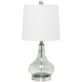 Image2 of Axia 23 1/4" Clear Gray Sage Glass Accent Bedside Desk Table Lamp
