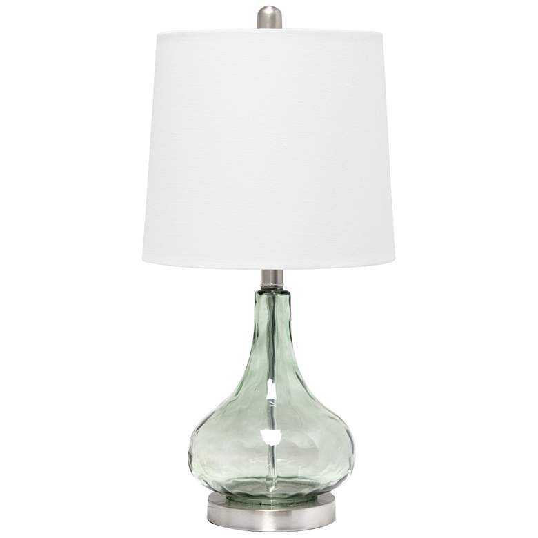 Image 2 Axia 23 1/4 inch Clear Gray Sage Glass Accent Bedside Desk Table Lamp