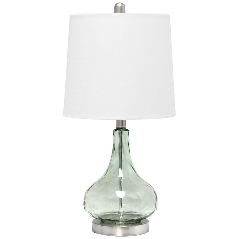 Image 2 Axia 23 1/4" Clear Gray Sage Glass Accent Bedside Desk Table Lamp