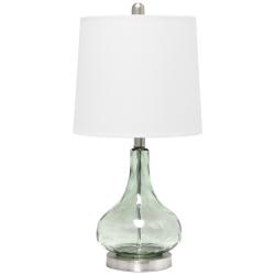 Axia 23 1/4&quot; Clear Gray Sage Glass Accent Bedside Desk Table Lamp