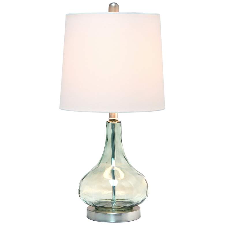 Image 6 Axia 23 1/4" Clear Gray Sage Glass Accent Bedside Desk Table Lamp more views