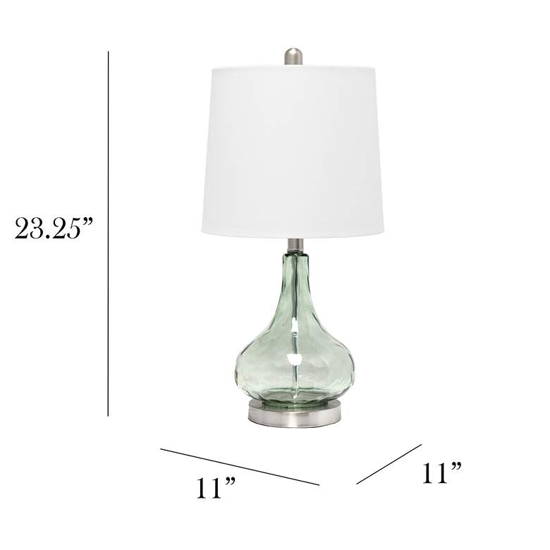 Image 7 Axia 23 1/4" Clear Gray Sage Glass Accent Bedside Desk Table Lamp more views