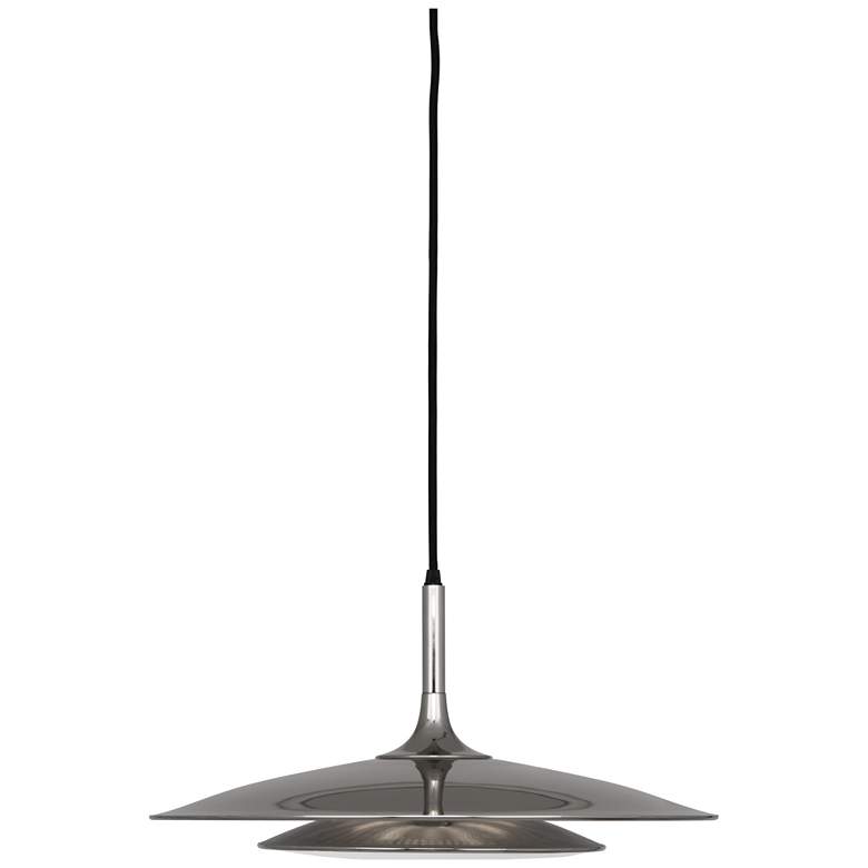 Image 1 Axiom Pendant 18" d. sleek double shade in Polished Nickel Finish