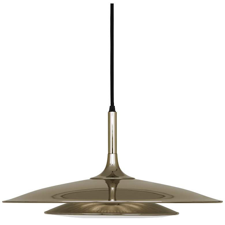 Image 1 Axiom Pendant 18 inch Metal Shade with Polished Gold Finish