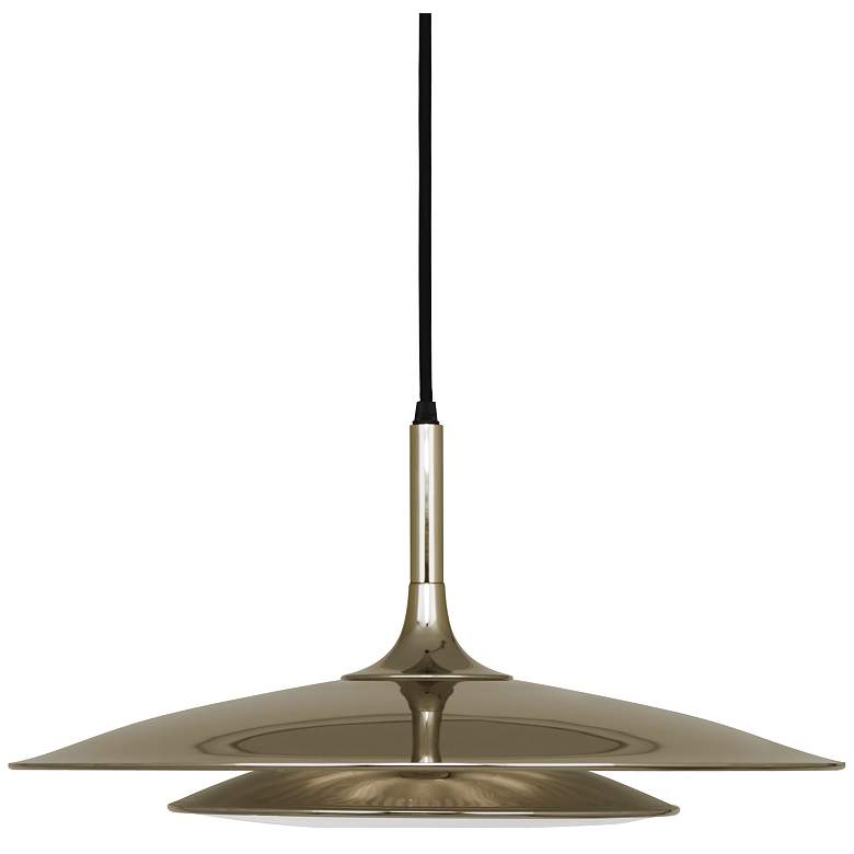 Image 1 Axiom Pendant 18" Metal Shade with Polished Gold Finish