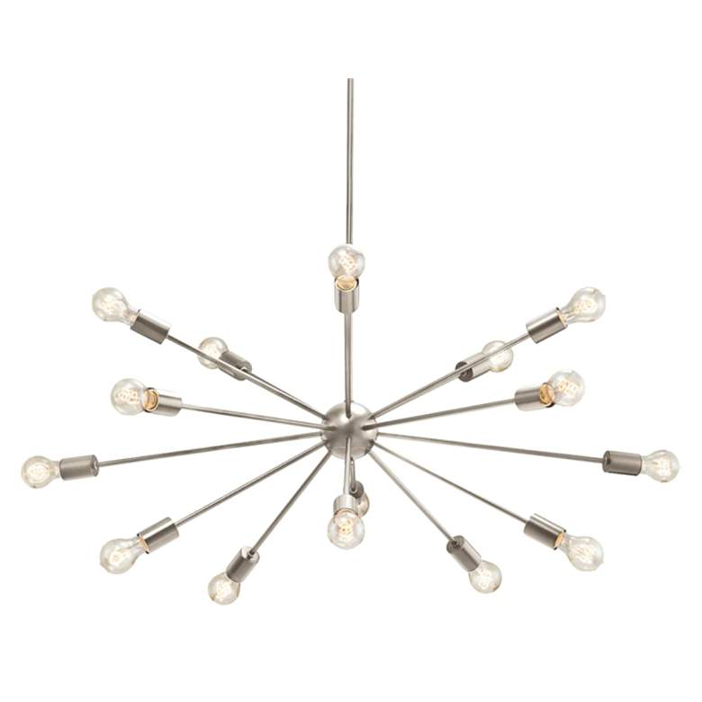 Image 1 Axion 42" Wide Brushed Nickel 15-Light Sputnik Chandelier