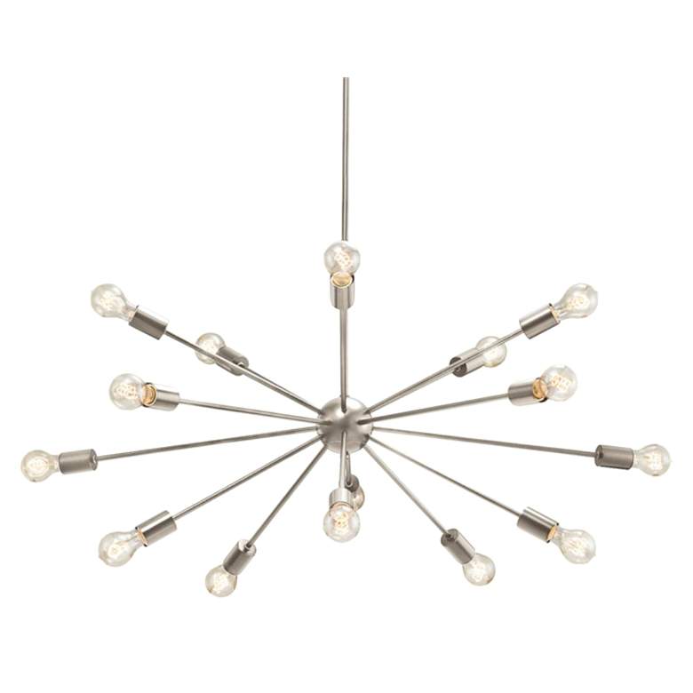 Image 1 Axion 42 inch Wide Brushed Nickel 15-Light Sputnik Chandelier