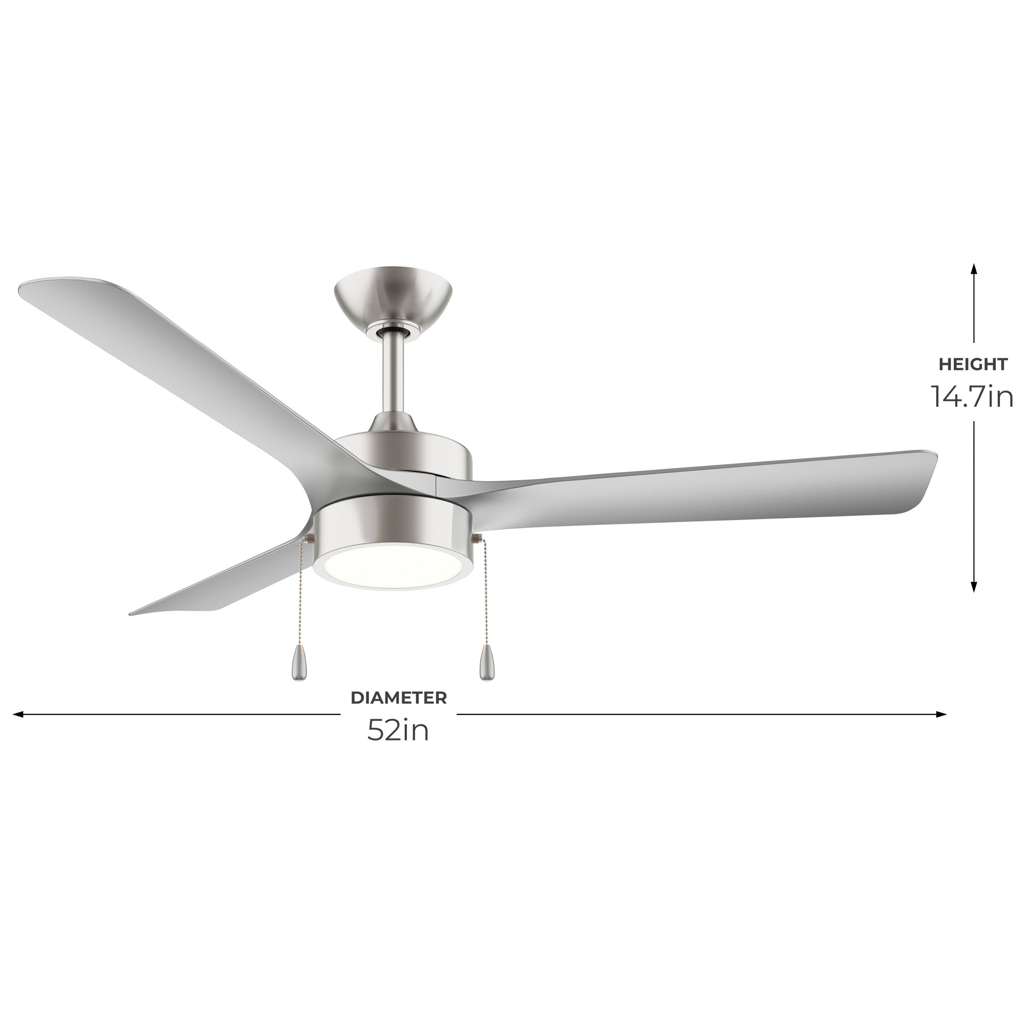 Axion I 52 in. 3-Blade Modern LED Ceiling Fan