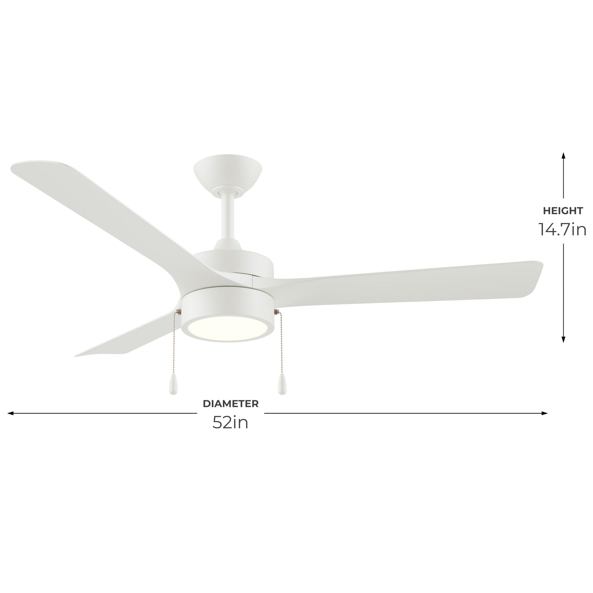 Axion I 52 in. 3-Blade Modern LED Ceiling Fan