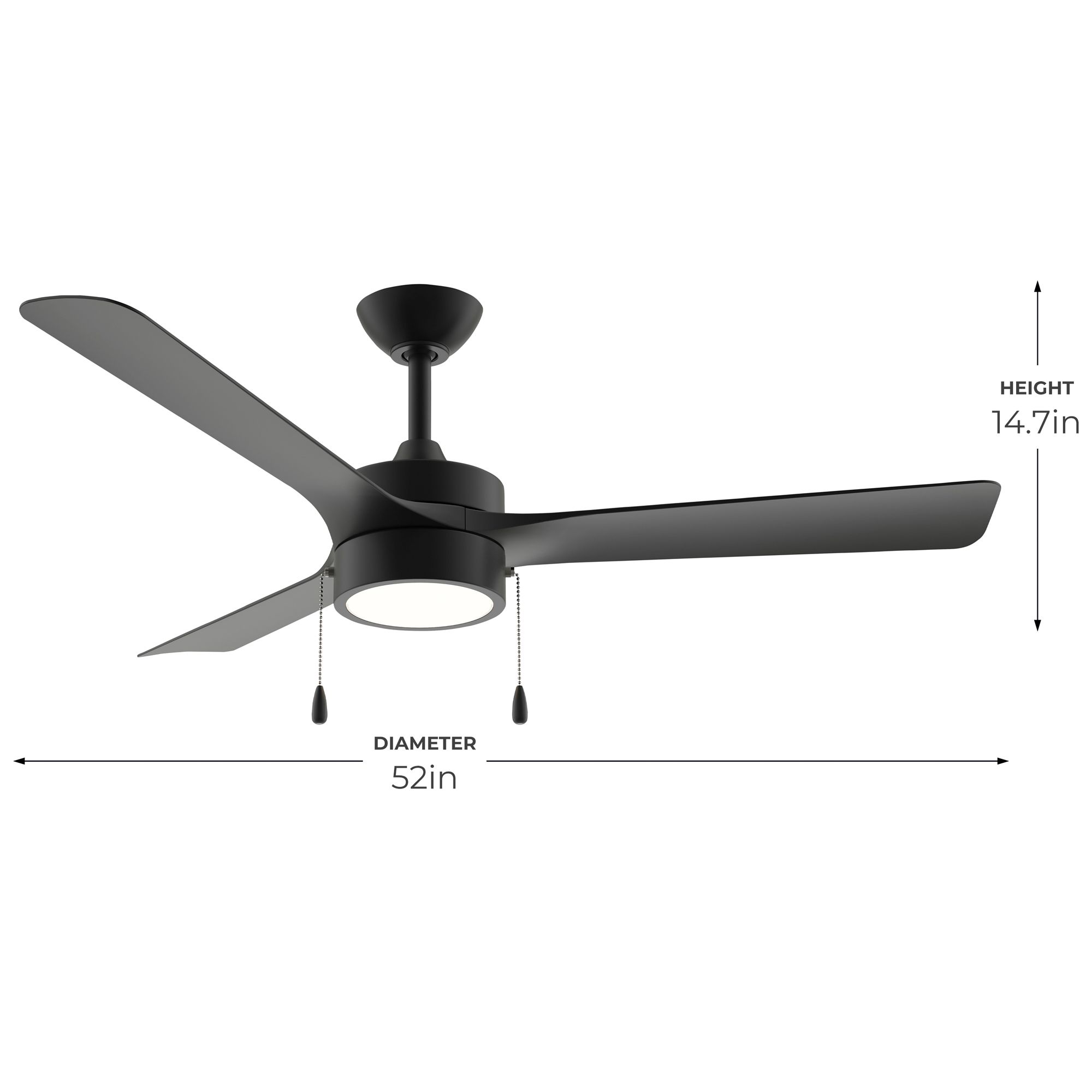 Axion I 52 in. 3-Blade Modern LED Ceiling Fan