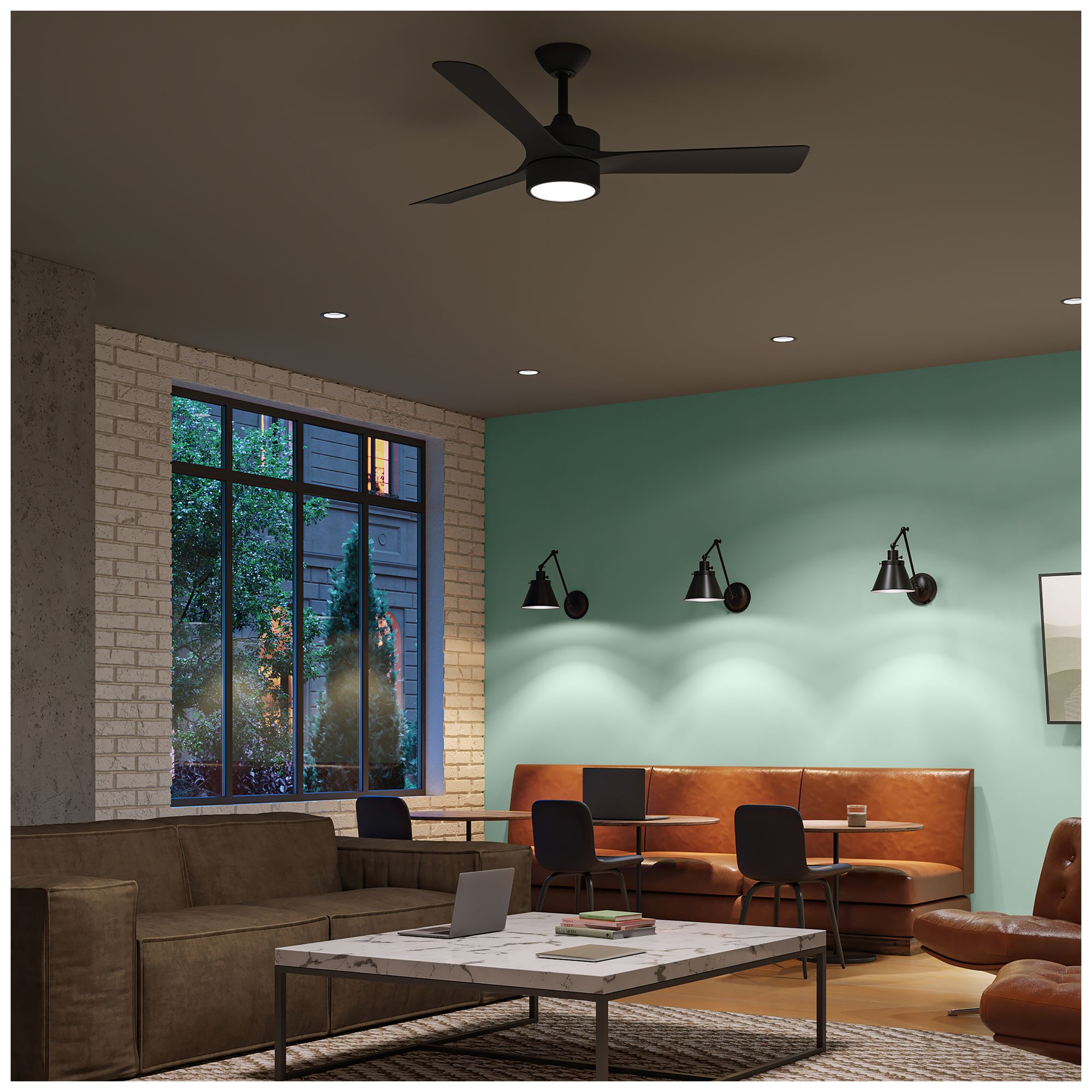 Image 4 Axion II 52 in. 3-Blade Modern LED Ceiling Fan more views