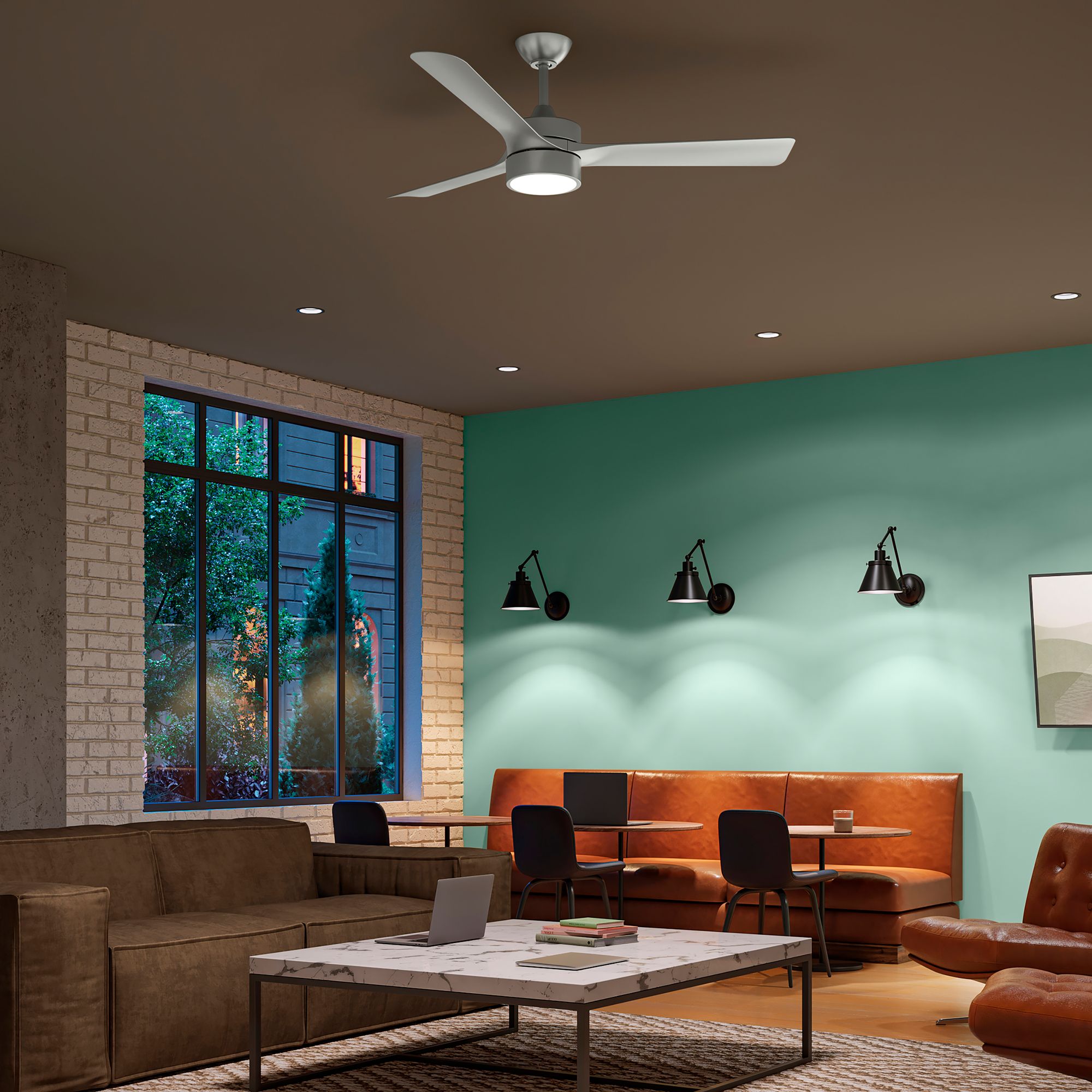 Image 7 Axion II 52 in. 3-Blade Modern LED Ceiling Fan more views