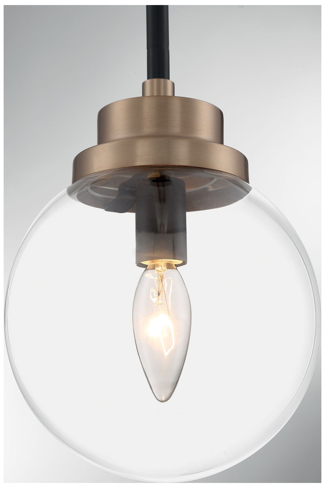 Image 3 Axis; 1 Light; Pendant Fixture; Matte Black Finish with Brass Accents more views