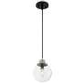 Axis; 1 Light; Pendant Fixture; Matte Black Finish with Brushed Nickel