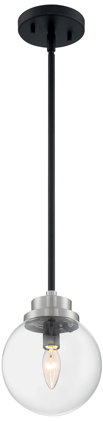 Image 2 Axis; 1 Light; Pendant Fixture; Matte Black Finish with Brushed Nickel more views