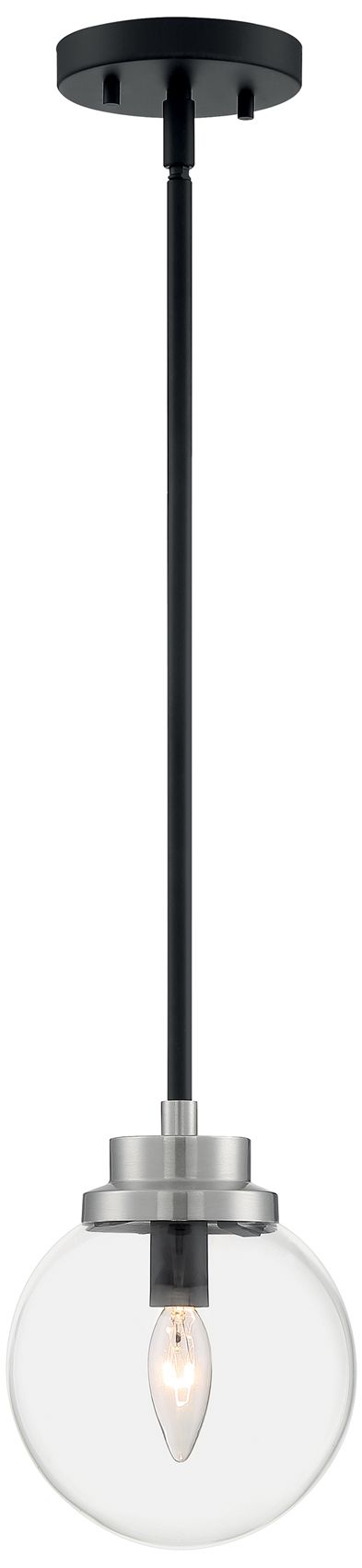 Image 4 Axis; 1 Light; Pendant Fixture; Matte Black Finish with Brushed Nickel more views