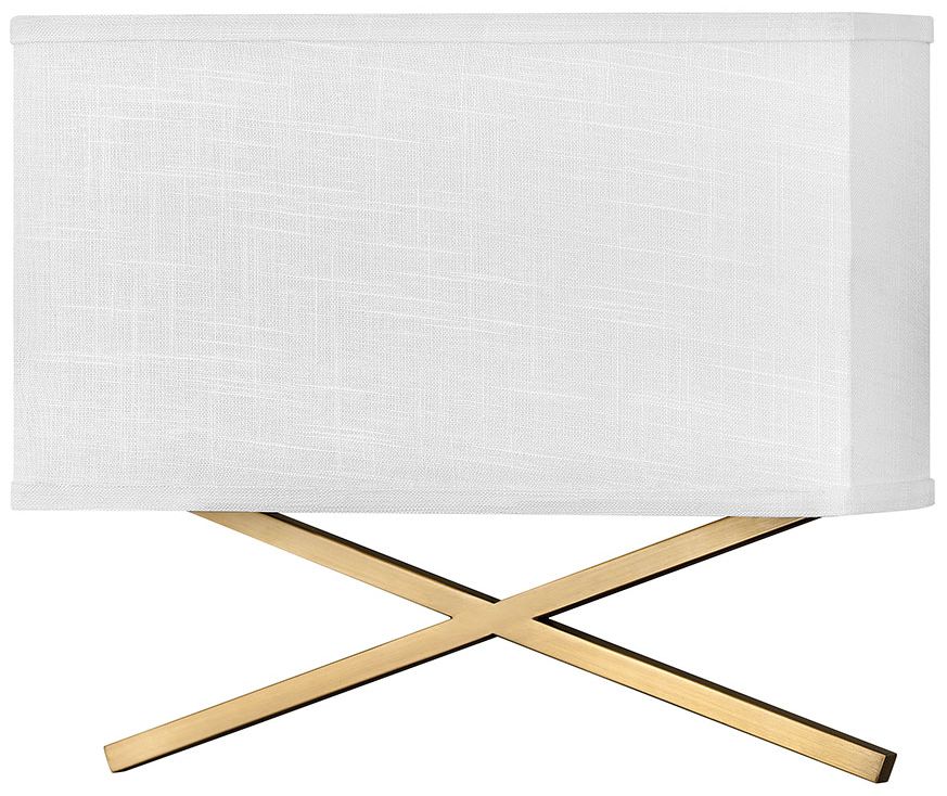 Image Axis 12 1/2"H Heritage Brass LED Sconce with Off-White Shade