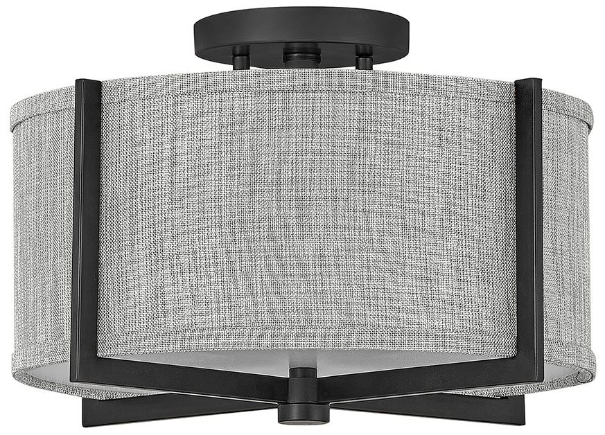 Image Axis 14 1/2" Wide Black Ceiling Light with Gray Shade