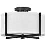 Axis 14 1/2" Wide Black Ceiling Light with Off-White Shade