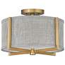 Axis 14 1/2" Wide Brass Ceiling Light with Gray Shade