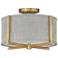 Axis 14 1/2" Wide Brass Ceiling Light with Gray Shade