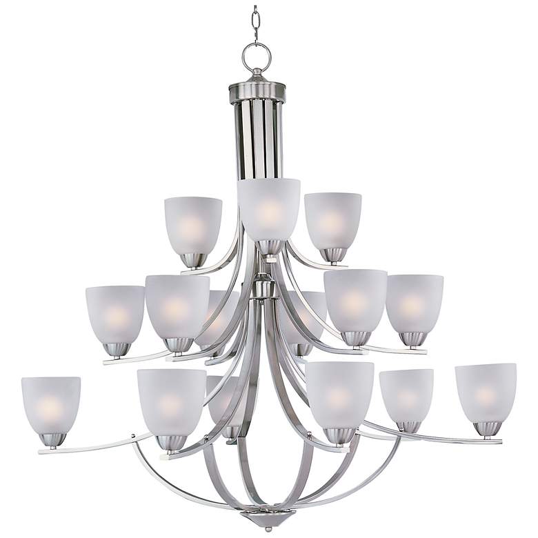 Image 1 Axis 15-Light 43" Wide Satin Nickel Chandelier
