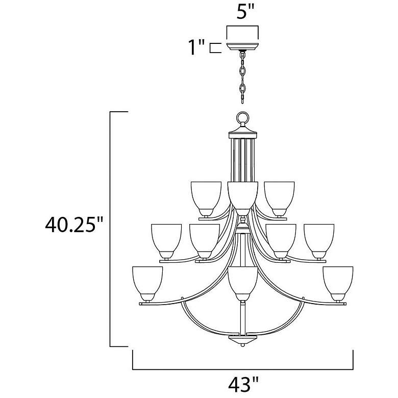Image 2 Axis 15-Light 43" Wide Satin Nickel Chandelier more views