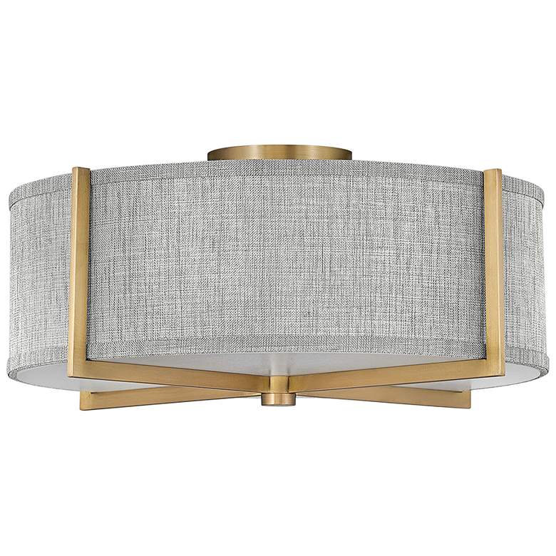Image 1 Axis 19 1/2" Wide Heritage Brass LED Ceiling Light