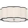 Axis 20" Flushmout white scalloped shade with black accent trim