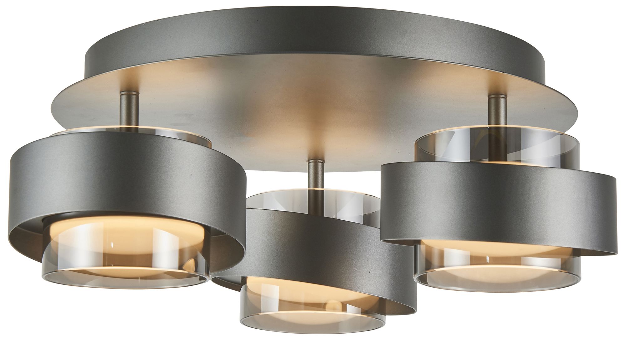 Axis 20" Wide 3-Light Graphite Semi Flush-Mount