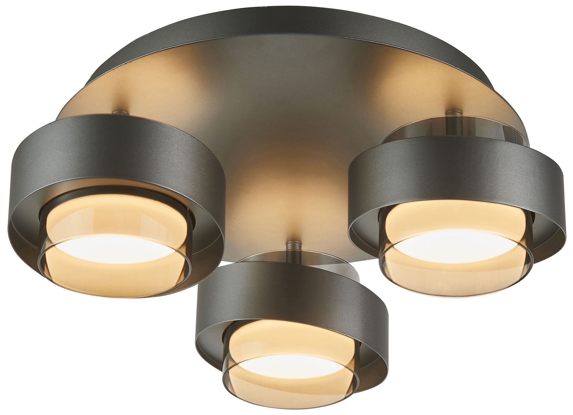 Image 3 Axis 20" Wide 3-Light Graphite Semi Flush-Mount more views