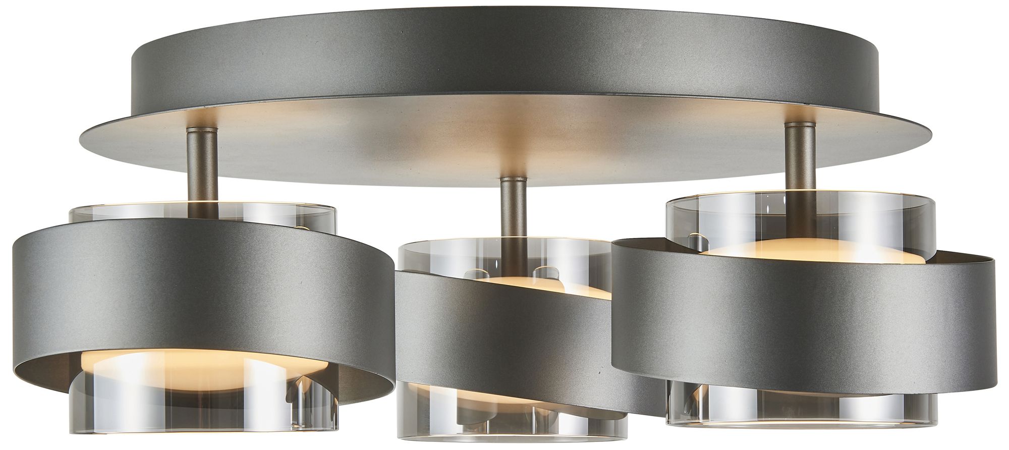 Image 4 Axis 20" Wide 3-Light Graphite Semi Flush-Mount more views