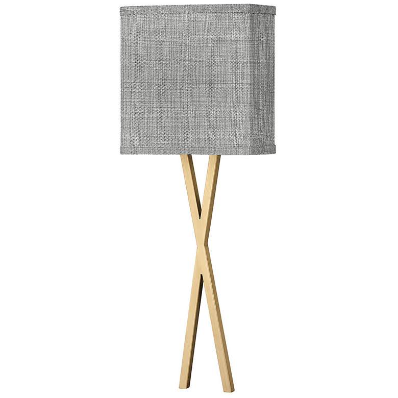 Image 1 Axis 22" High Brass with Heather Gray Shade Wall Sconce
